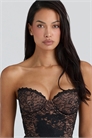 Топ-корсет Yara из чёрного кружева без бретелек артикул 155059450