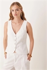 Длинный жилет из ткани с высоким содержанием льна, с зауженной талией co-ord артикул 144909283