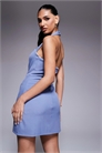 Эксклюзивное мини-платье с квадратным вырезом и завязками на шее, сшитое на заказ артикул 140075395