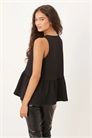 Топ без рукавов с баской артикул 149593150