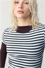 Простая полосатая футболка приталенного кроя артикул 155649051