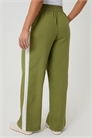 Брюки с широкими брючинами из смесовой ткани с льняными вставками артикул 155550605