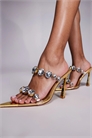 Сандалии-муле на высоком каблуке с украшениями от Paolina артикул 140831817