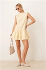 Мини-платье свободного кроя с заниженной талией из смешанной ткани-поплина артикул 146738640