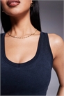 Гладкий жилет с V-образным вырезом и встроенным бюстгальтером артикул 139429623