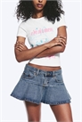 Джинсовая мини-юбка с воланами и низкой талией артикул 1328925001